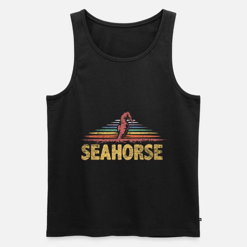 Seepferdchen Geschenk - Männer Premium Bio Tank Top - Schwarz