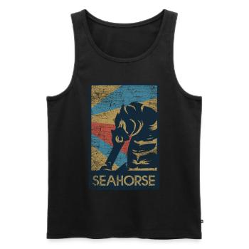 Seepferdchen Geschenk - Männer Premium Bio Tank Top - Schwarz - Vorne - AI Model Male 178 light (178cm)