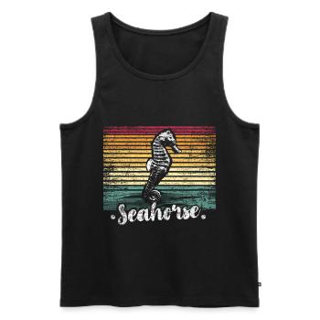 sea horse - Men's Premium Organic Tank Top - black - Front - Michal (187cm)