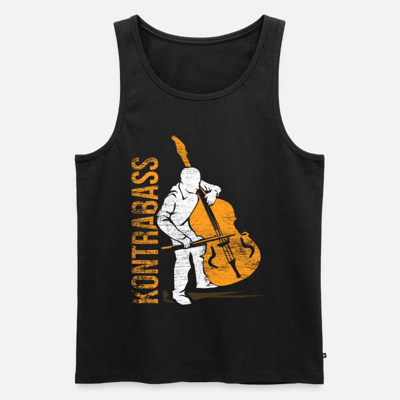 Kontrabass Musiker Geschenk - Männer Premium Bio Tank Top - Schwarz