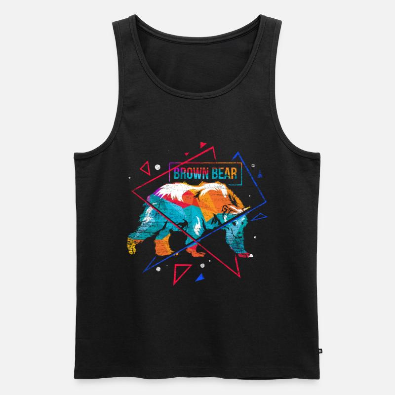 Bräunbären Polygon - Männer Premium Bio Tank Top - Schwarz