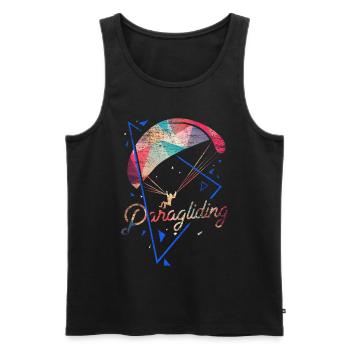Paragliding polygon gift - Men's Premium Organic Tank Top - black - Front - Michal (187cm)