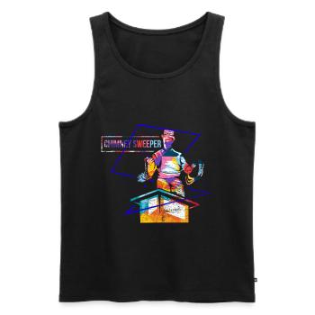 Chimney sweep polygon gift - Men's Premium Organic Tank Top - black - Front - Michal (187cm)