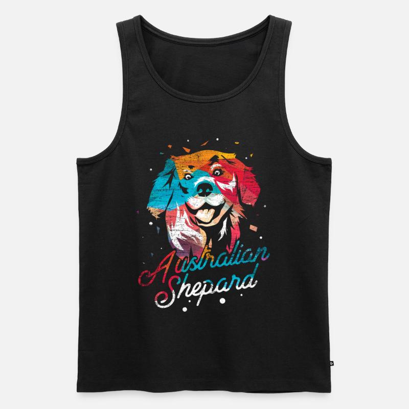Australian Shepherd polygon - Men's Premium Organic Tank Top - black