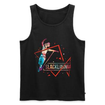 Slackline polygon gift - Men's Premium Organic Tank Top - black - Front - Michal (187cm)