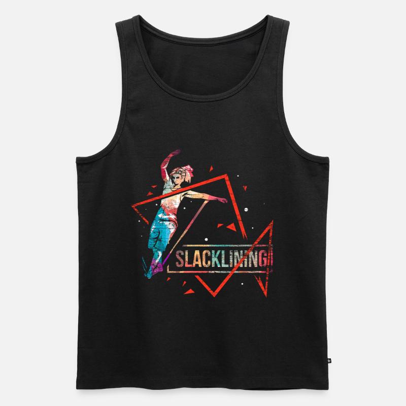 Slackline Polygon Geschenk - Männer Premium Bio Tank Top - Schwarz
