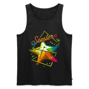 Seestern Polygon Geschenk - Männer Premium Bio Tank Top - Schwarz - Vorne - AI Model Male 178 light (178cm)