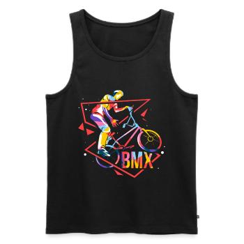 Polygone BMX - Débardeur bio Premium Homme - noir - Devant - Michal (187cm)