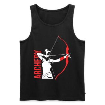 Bogenschießen - Männer Premium Bio Tank Top - Schwarz - Vorne - AI Model Male 178 light (178cm)