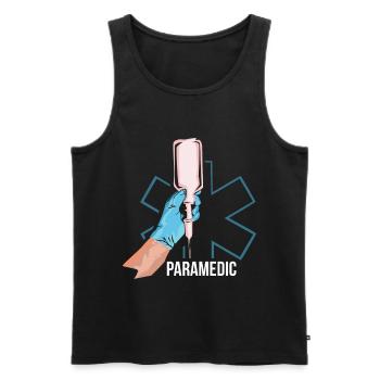 Emergency medic paramedic gift - Men's Premium Organic Tank Top - black - Front - Michal (187cm)