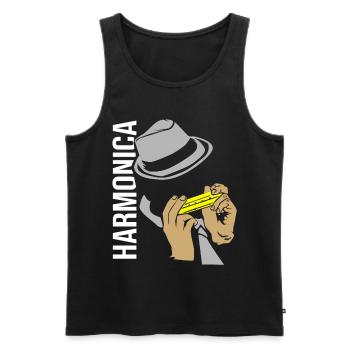 harmonica - Débardeur bio Premium Homme - noir - Devant - Michal (187cm)