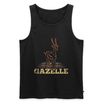 Antilope gazelle - Débardeur bio Premium Homme - noir - Devant - AI Model Male 178 light (178cm)