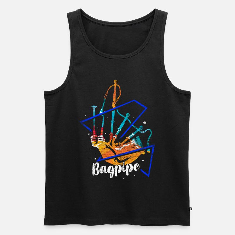 Dudelsack Polygon - Männer Premium Bio Tank Top - Schwarz