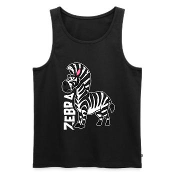 Zebra - Männer Premium Bio Tank Top - Schwarz - Vorne - Michal (187cm)