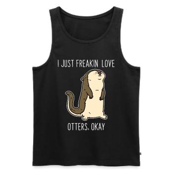 Otter - Männer Premium Bio Tank Top - Schwarz - Vorne - Michal (187cm)