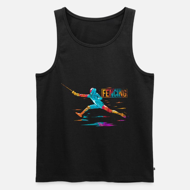 Fechten Polygon - Männer Premium Bio Tank Top - Schwarz