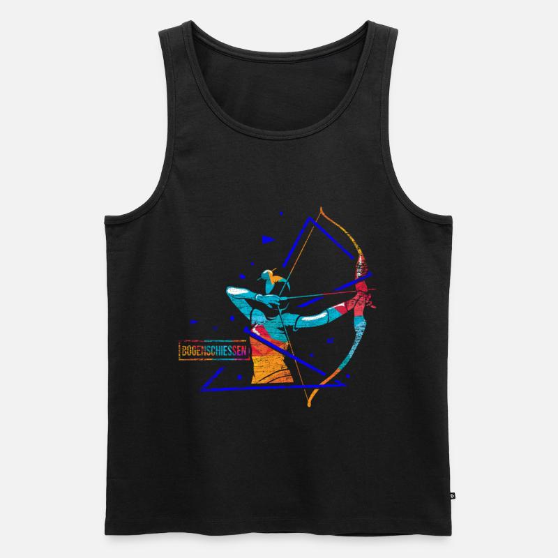 Bogenschießen Polygon - Männer Premium Bio Tank Top - Schwarz