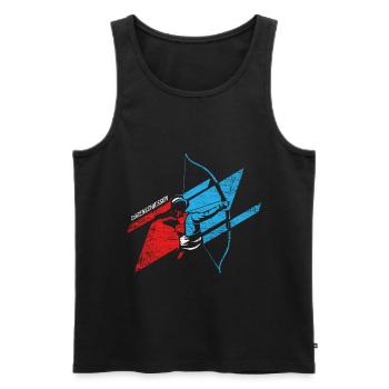 Bogenschießen - Männer Premium Bio Tank Top - Schwarz - Vorne - AI Model Male 178 light (178cm)
