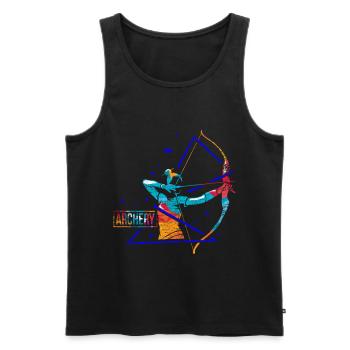Bogenschießen Polygon - Männer Premium Bio Tank Top - Schwarz - Vorne - AI Model Male 178 light (178cm)
