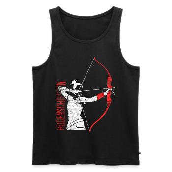Bogenschießen - Männer Premium Bio Tank Top - Schwarz - Vorne - AI Model Male 178 light (178cm)