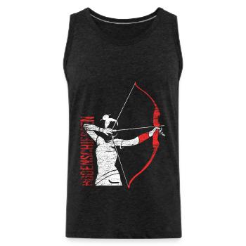 tir à l'arc - Débardeur bio Premium Homme - charbon - Devant - Alexander (188cm)