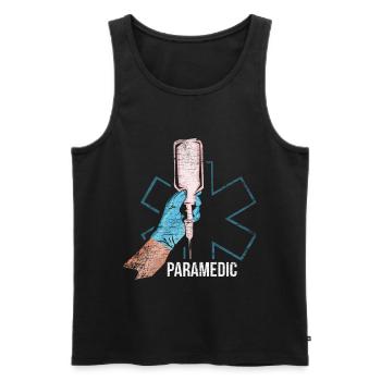 paramedic - Men's Premium Organic Tank Top - black - Front - AI Model Male 178 light (178cm)