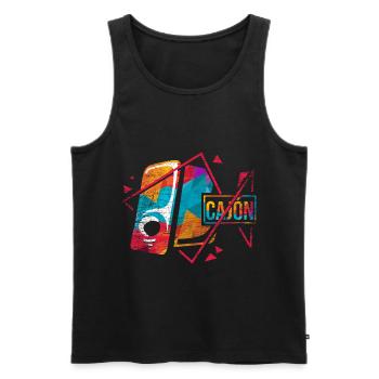 cajón - Men's Premium Organic Tank Top - black - Front - AI Model Male 178 light (178cm)