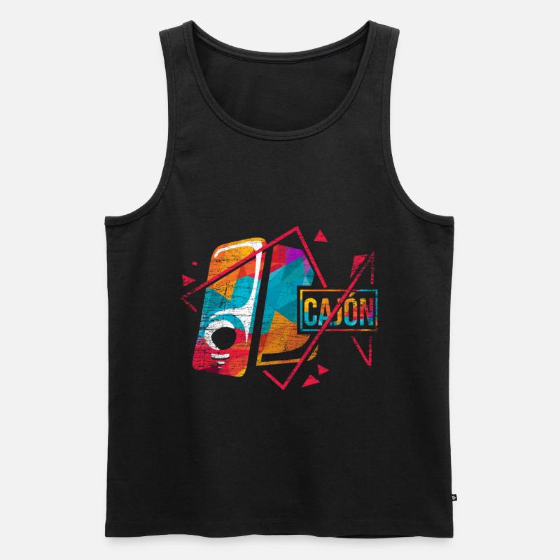 Cajón - Männer Premium Bio Tank Top - Schwarz