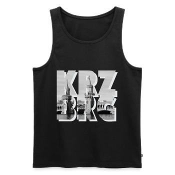 Kreuzberg - Männer Premium Bio Tank Top - Schwarz - Vorne - Michal (187cm)