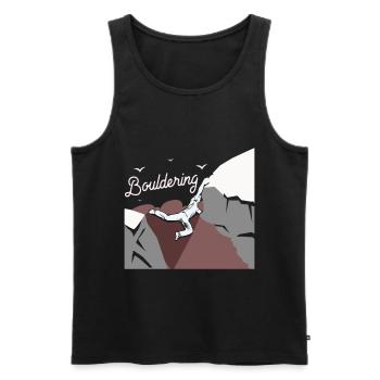 bouldering - Débardeur bio Premium Homme - noir - Devant - Michal (187cm)
