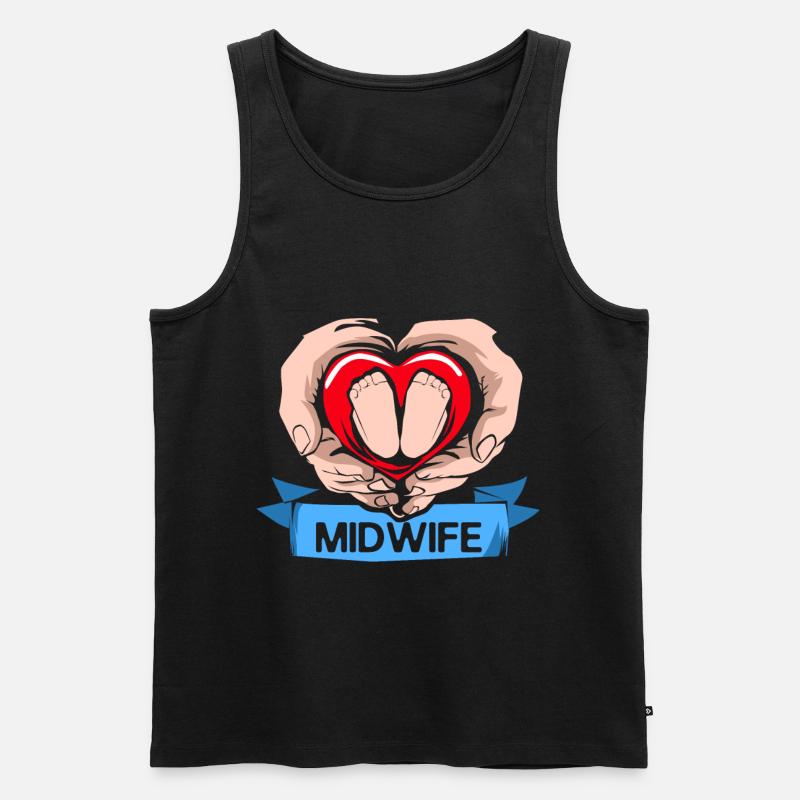 Hebamme - Männer Premium Bio Tank Top - Schwarz