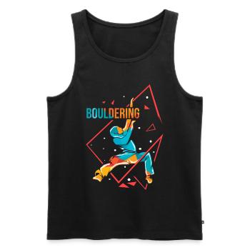 bouldering - Débardeur bio Premium Homme - noir - Devant - Michal (187cm)
