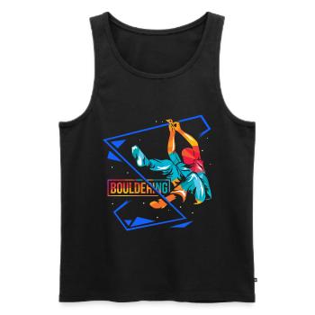 bouldering - Débardeur bio Premium Homme - noir - Devant - Michal (187cm)