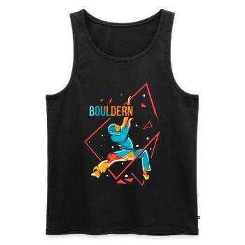 Bouldern Polygon - Männer Premium Bio Tank Top - Schwarz - Vorne - Michal (187cm)