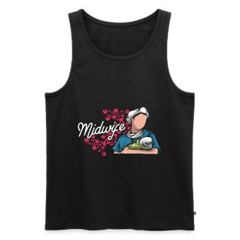Hebamme Geschenk - Männer Premium Bio Tank Top - Schwarz - Vorne - Michal (187cm)