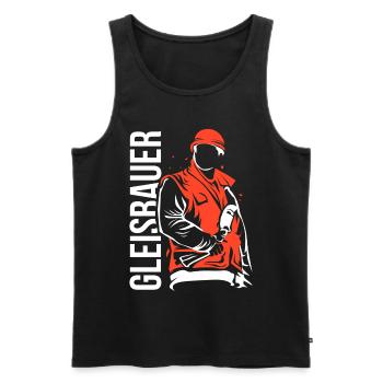 Gleisbauer - Männer Premium Bio Tank Top - Schwarz - Vorne - AI Model Male 178 light (178cm)