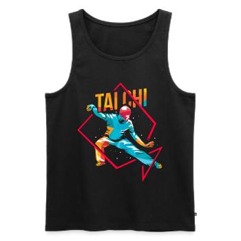 Tai Chi polygon - Men's Premium Organic Tank Top - black - Front - AI Model Male 178 light (178cm)