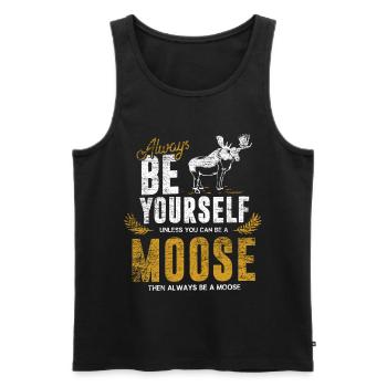 Moose gift - Men's Premium Organic Tank Top - black - Front - Michal (187cm)