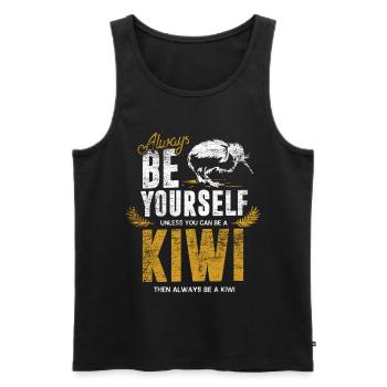 Cadeau kiwi - Débardeur bio Premium Homme - noir - Devant - Michal (187cm)