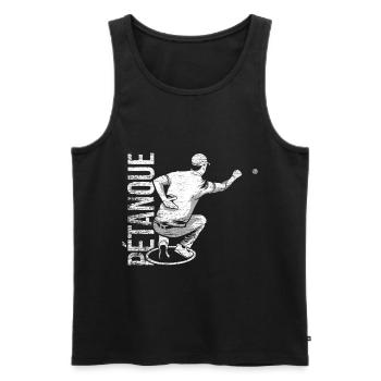 Pétanque Geschenk - Männer Premium Bio Tank Top - Schwarz - Vorne - Michal (187cm)