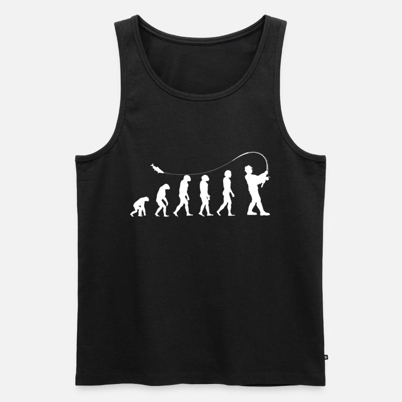 Fischer Evolution | Fischen - Männer Premium Bio Tank Top - Schwarz