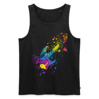 Bunte Gitarre Musiker Geschenkidee für Gitarristen - Männer Premium Bio Tank Top - Schwarz - Vorne - Michal (187cm)