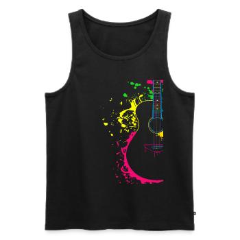 Gitarre Musiker Geschenkidee für Gitarristen - Männer Premium Bio Tank Top - Schwarz - Vorne - Michal (187cm)