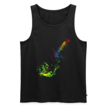 Bunte Gitarre Musiker Geschenkidee für Gitarristen - Männer Premium Bio Tank Top - Schwarz - Vorne - Michal (187cm)