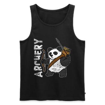 Panda Bogenschießen Geschenk - Männer Premium Bio Tank Top - Schwarz - Vorne - AI Model Male 178 light (178cm)