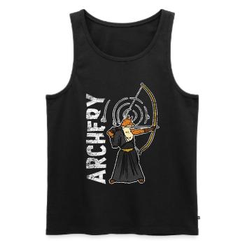 Bogenschießen Fuchs Geschenk - Männer Premium Bio Tank Top - Schwarz - Vorne - AI Model Male 178 light (178cm)