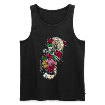Nähen - Männer Premium Bio Tank Top - Schwarz - Vorne - AI Model Male 178 light (178cm)