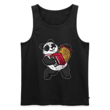 Akkordeon Panda - Männer Premium Bio Tank Top - Schwarz - Vorne - Michal (187cm)