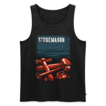 Stonemason gift - Men's Premium Organic Tank Top - black - Front - AI Model Male 178 light (178cm)