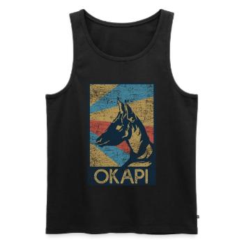 Okapi gift - Men's Premium Organic Tank Top - black - Front - AI Model Male 178 light (178cm)